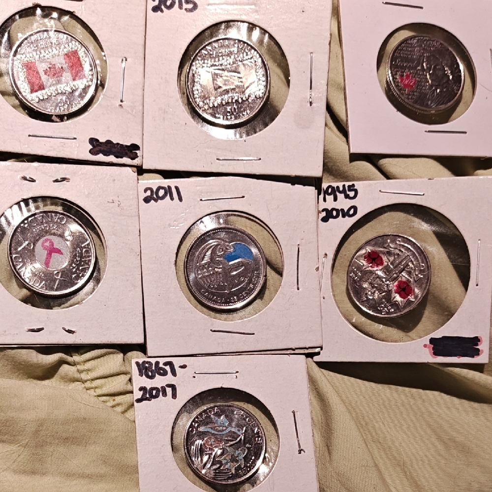 7 Canadian Limited Edition Quarters.